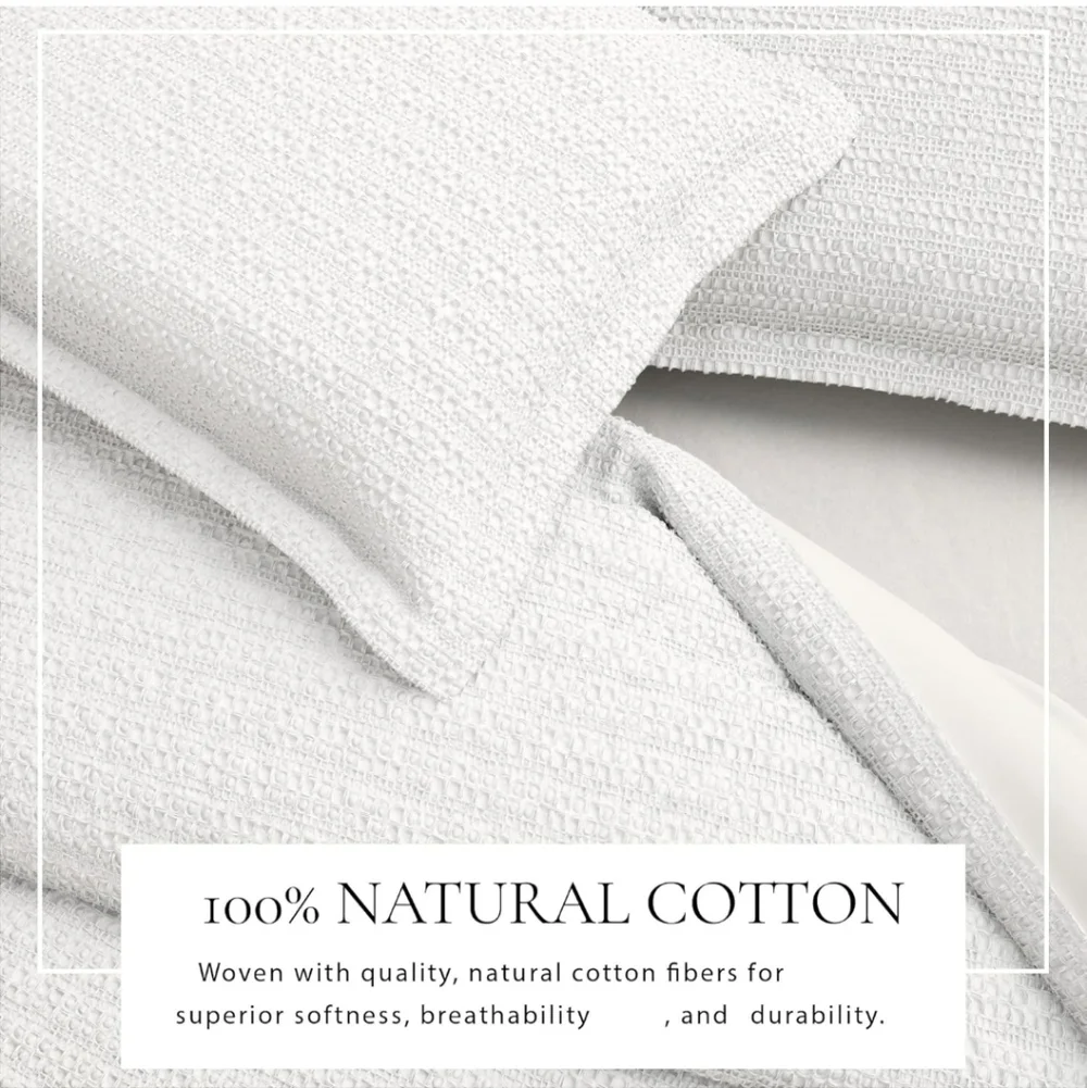 Great Bay Home 100% Natural Cotton Duvet Cover Set, King/California King Size